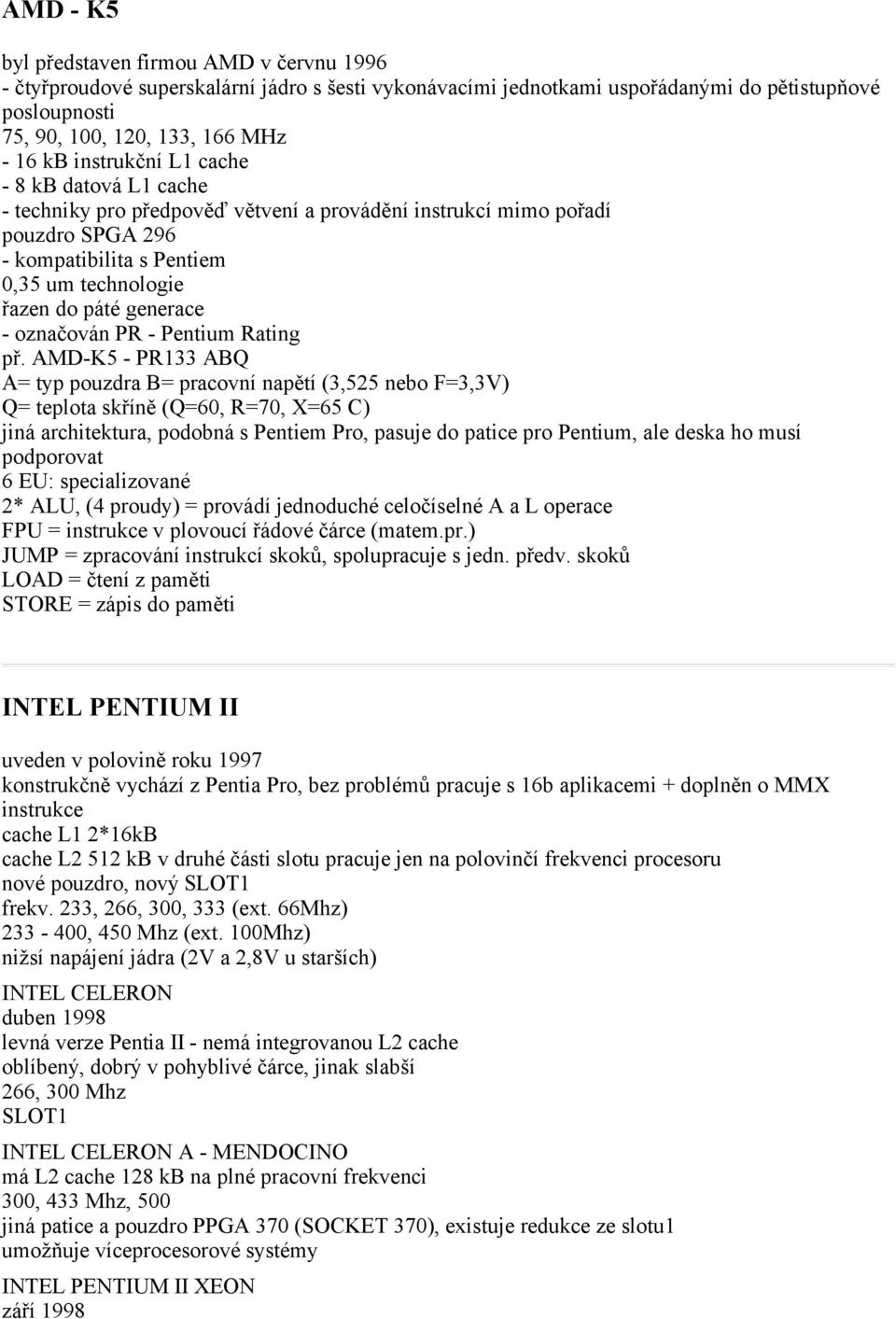 označován PR - Pentium Rating př.