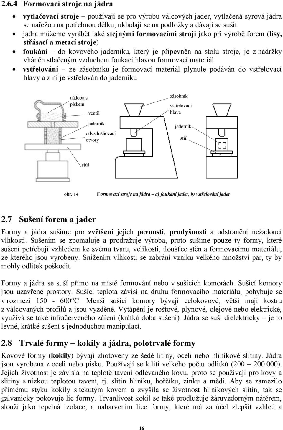 vzduchem foukací hlavou formovací materiál vstřelování ze zásobníku je formovací materiál plynule podáván do vstřelovací hlavy a z ní je vstřelován do jaderníku nádoba s pískem ventil jaderník