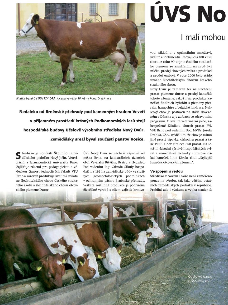 ÚVS Nový Dvůr se nachází západně od města Brna, na katastrálních územích obcí Veverská Bitýška, Bystrc a Hvozdec. Pod vedením Ing.