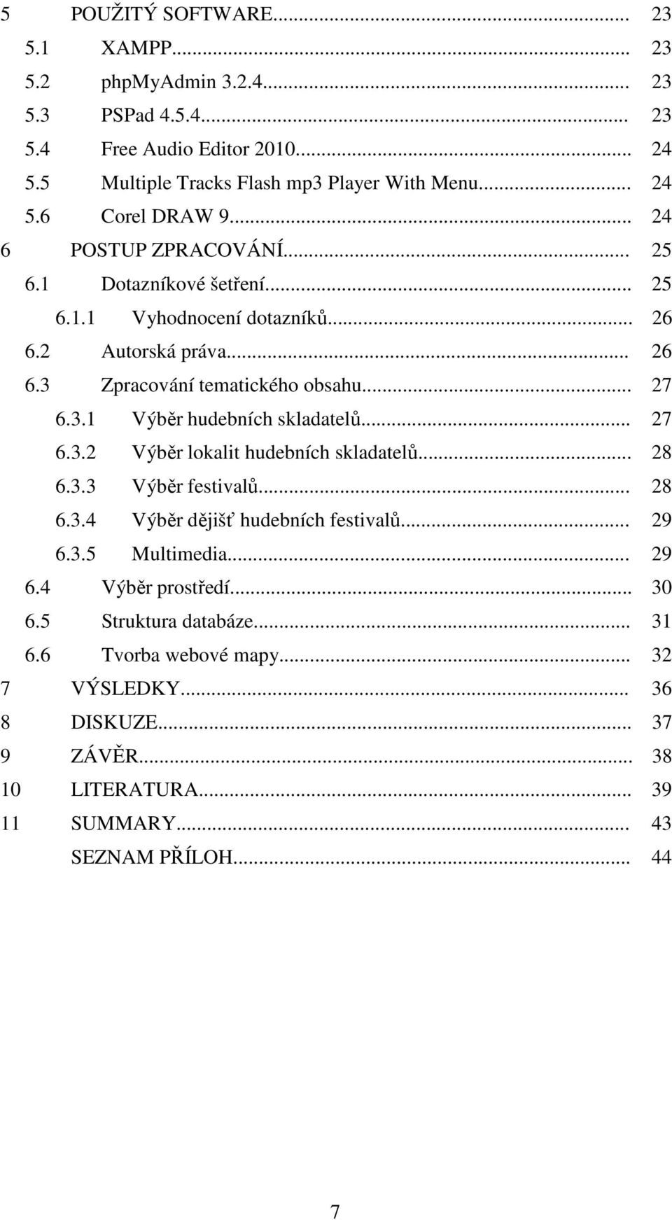 .. 27 6.3.2 Výběr lokalit hudebních skladatelů... 28 6.3.3 Výběr festivalů... 28 6.3.4 Výběr dějišť hudebních festivalů... 29 6.3.5 Multimedia... 29 6.4 Výběr prostředí... 30 6.