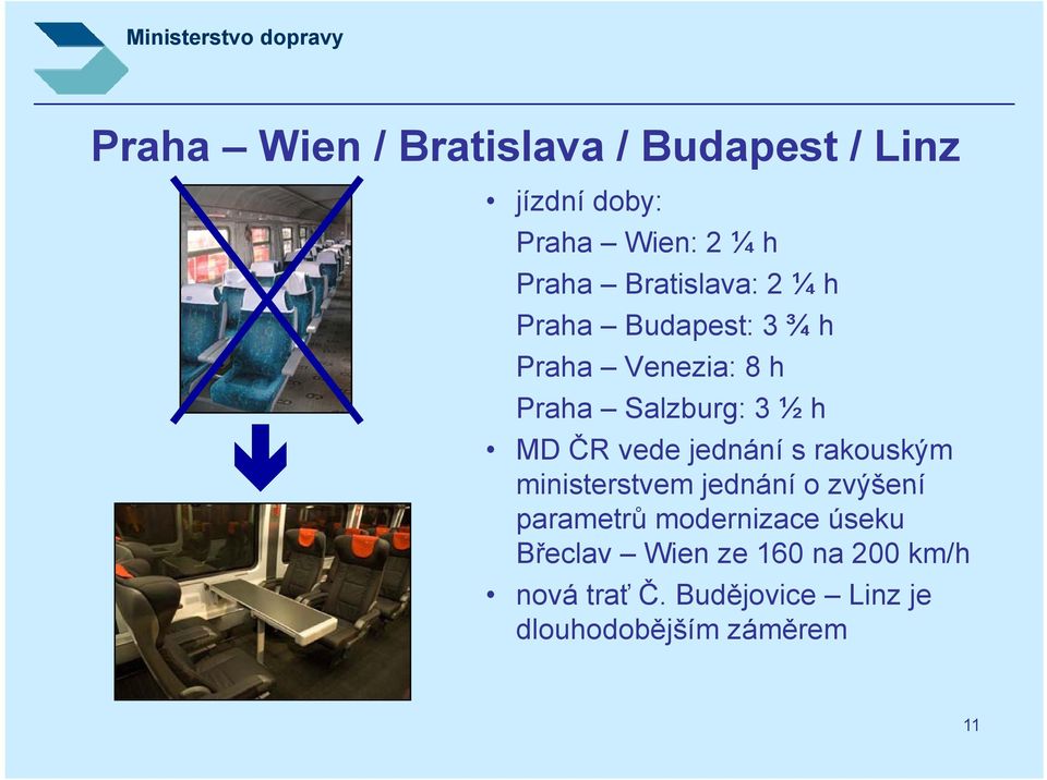 ČR vede jednání s rakouským ministerstvem jednání o zvýšení parametrů modernizace