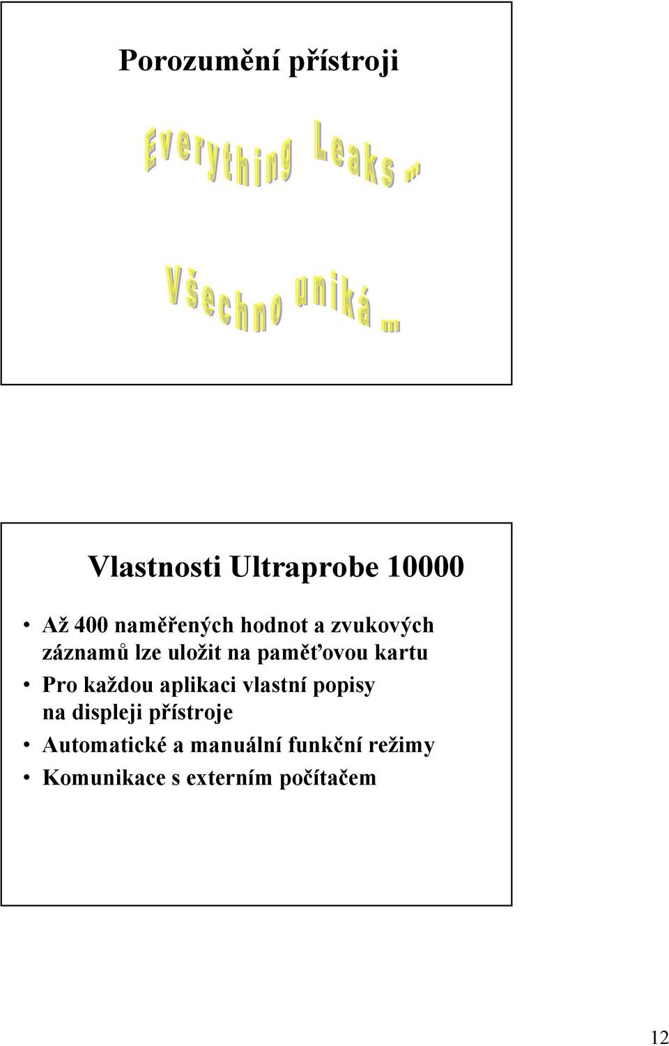 kartu Pro každou aplikaci vlastní popisy na displeji přístroje