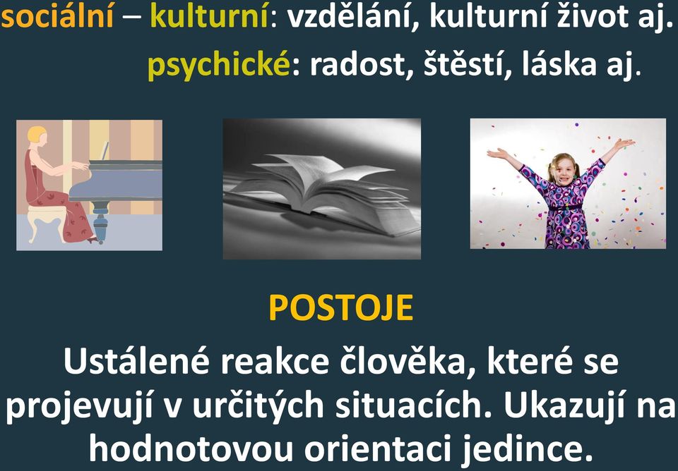 POSTOJE Ustálené reakce člověka, které se