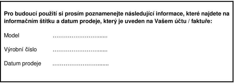 informačním štítku a datum prodeje, který je