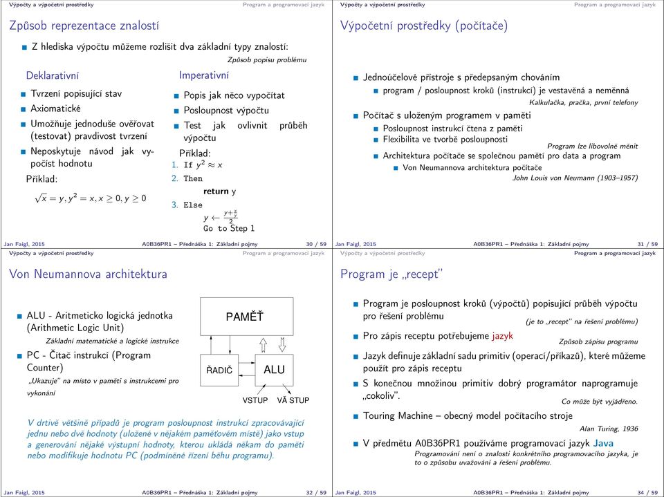 ovlivnit průběh výpočtu Příklad: 1. If y 2 x 2. Then return y 3.