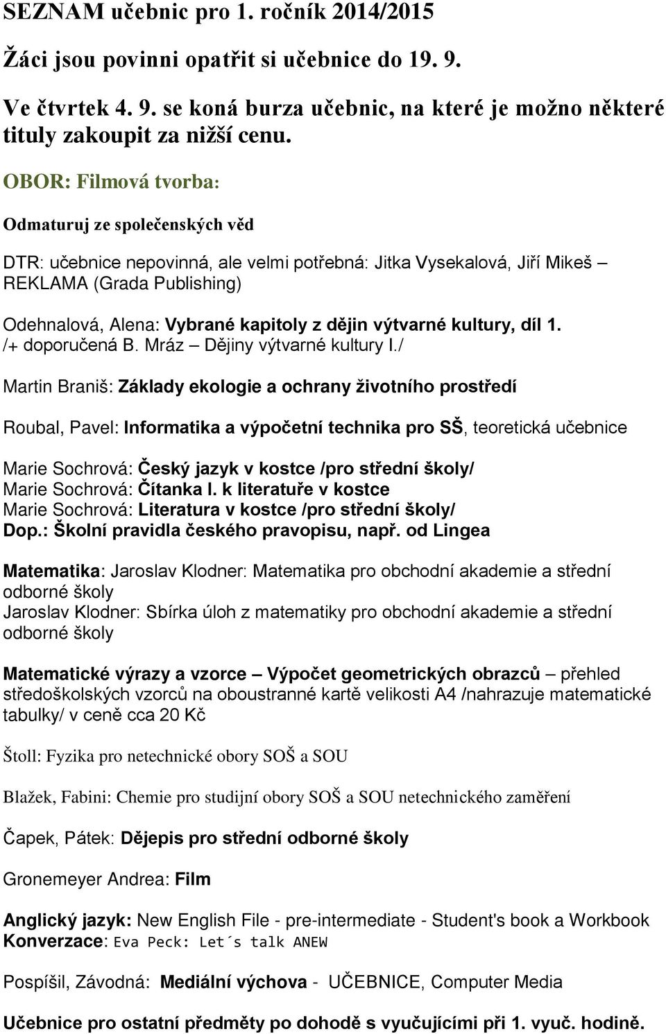 Ve čtvrtek 4. 9.