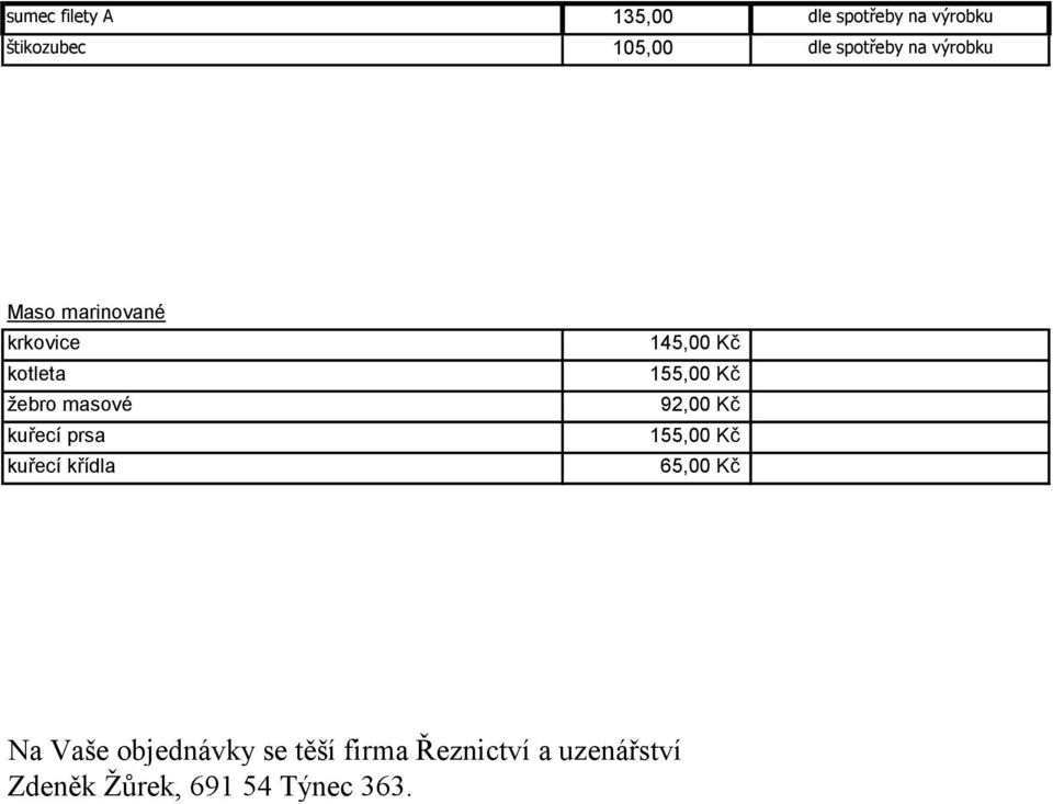 prsa kuřecí křídla 145,00 Kč 155,00 Kč 92,00 Kč 155,00 Kč 65,00 Kč Na