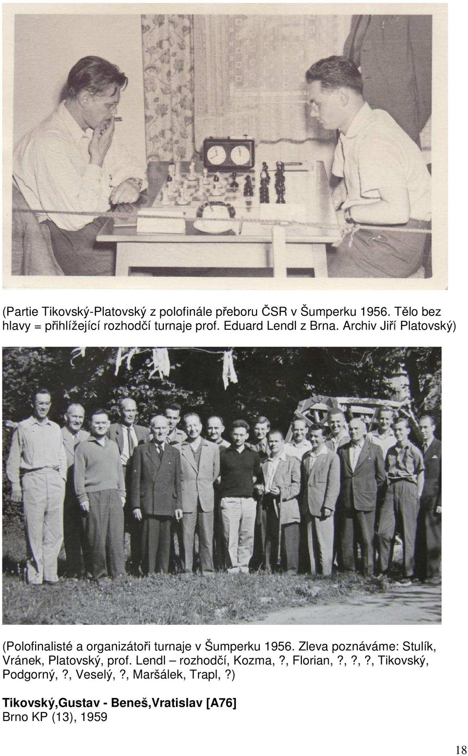 Archiv Jiří Platovský) (Polofinalisté a organizátoři turnaje v Šumperku 1956.
