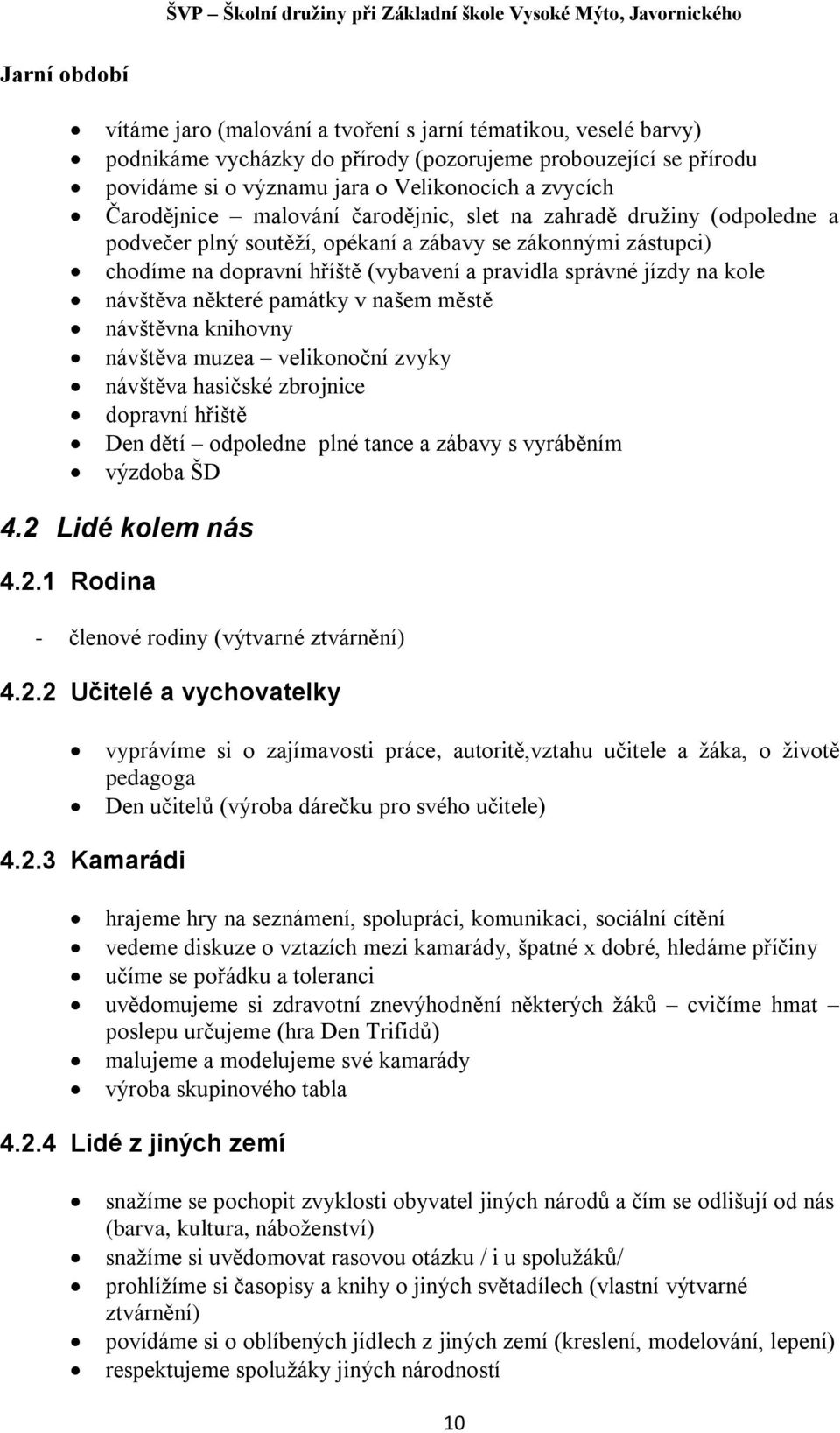 kole návštěva některé památky v našem městě návštěvna knihovny návštěva muzea velikonoční zvyky návštěva hasičské zbrojnice dopravní hřiště Den dětí odpoledne plné tance a zábavy s vyráběním výzdoba