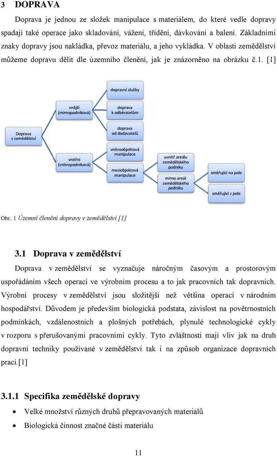 1 Územní členění dopravy v zemědělství [1] 3.