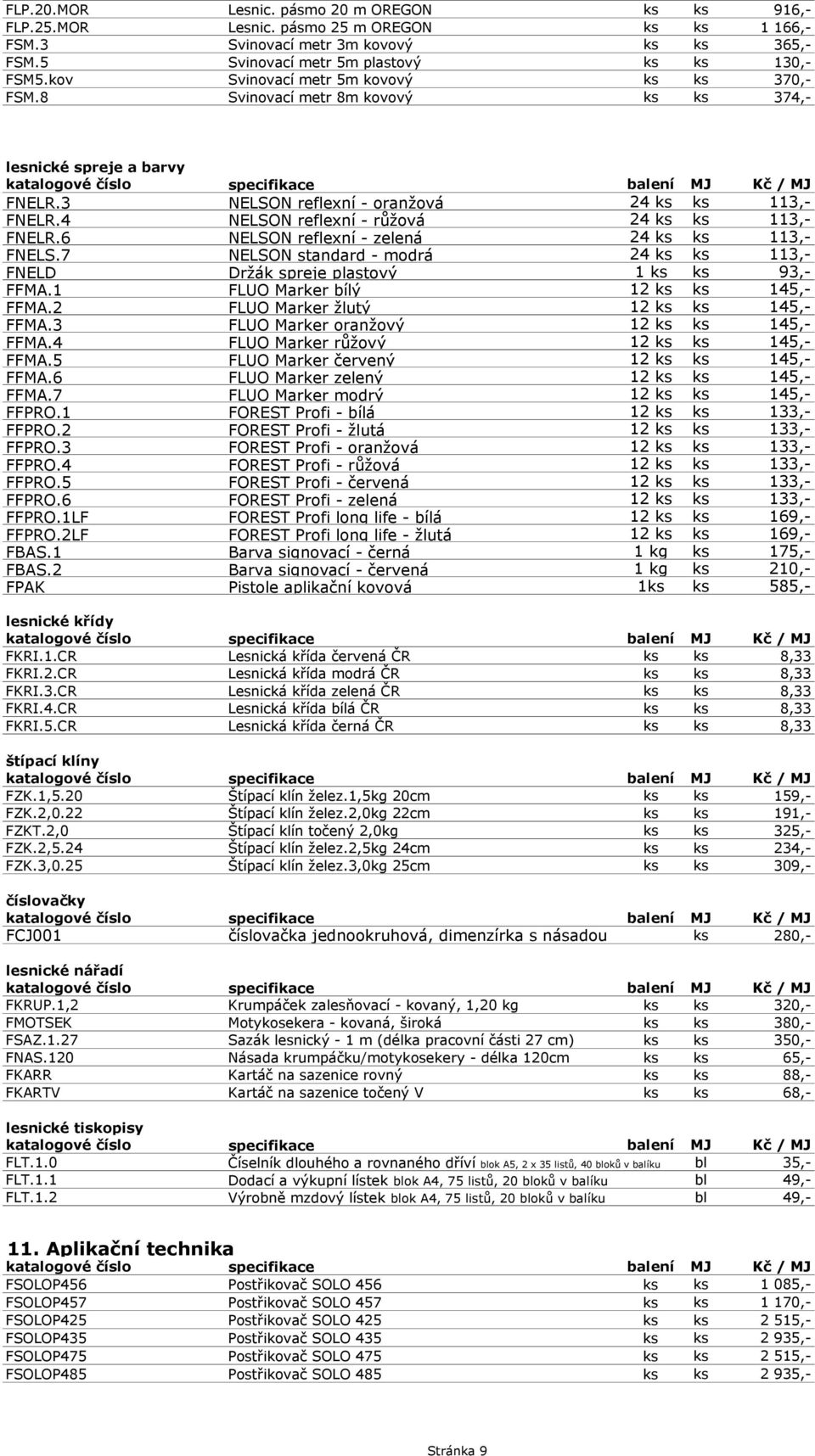 4 NELSON reflexní - růţová 24 ks ks 113,- FNELR.6 NELSON reflexní - zelená 24 ks ks 113,- FNELS.7 NELSON standard - modrá 24 ks ks 113,- FNELD Drţák spreje plastový 1 ks ks 93,- FFMA.