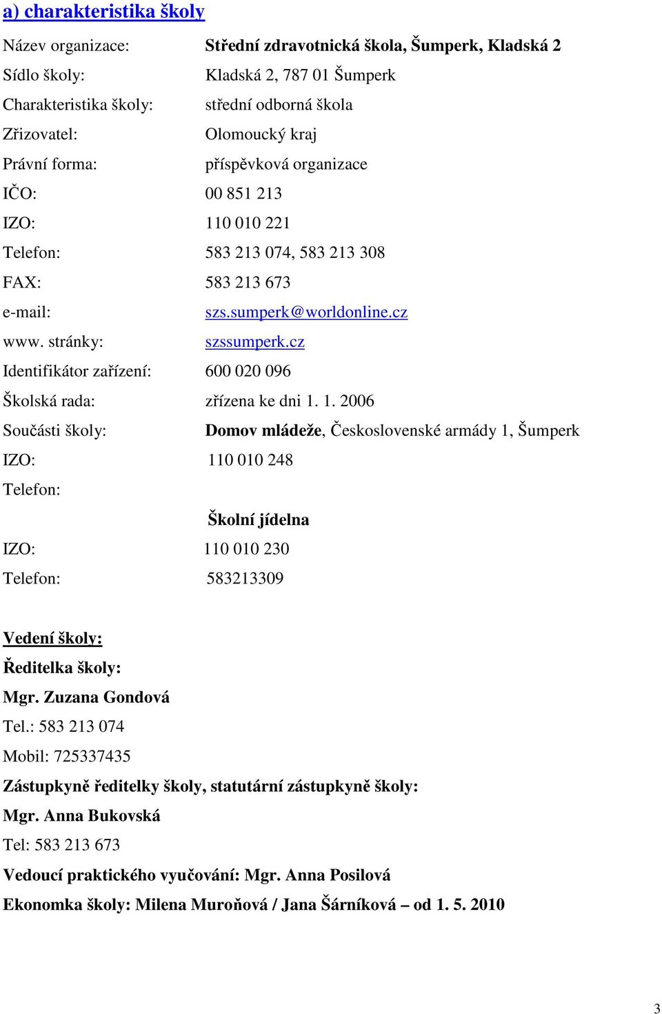 cz Identifikátor zařízení: 600 020 096 Školská rada: zřízena ke dni 1.