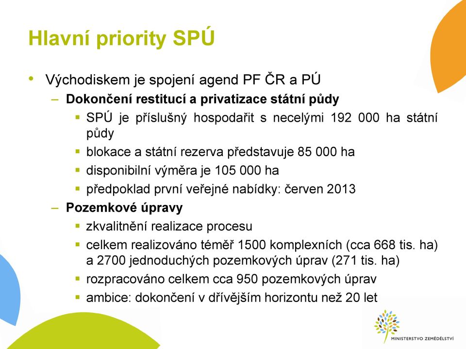 nabídky: červen 2013 Pozemkové úpravy zkvalitnění realizace procesu celkem realizováno téměř 1500 komplexních (cca 668 tis.