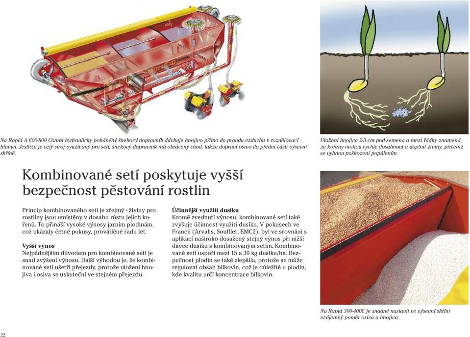 Uložení hnojiva 2-3 cm pod semena a mezi řádky znamená, že kořeny mohou rychle dosáhnout a doplnit živiny, přičemž se vyhnou poškození popálením.