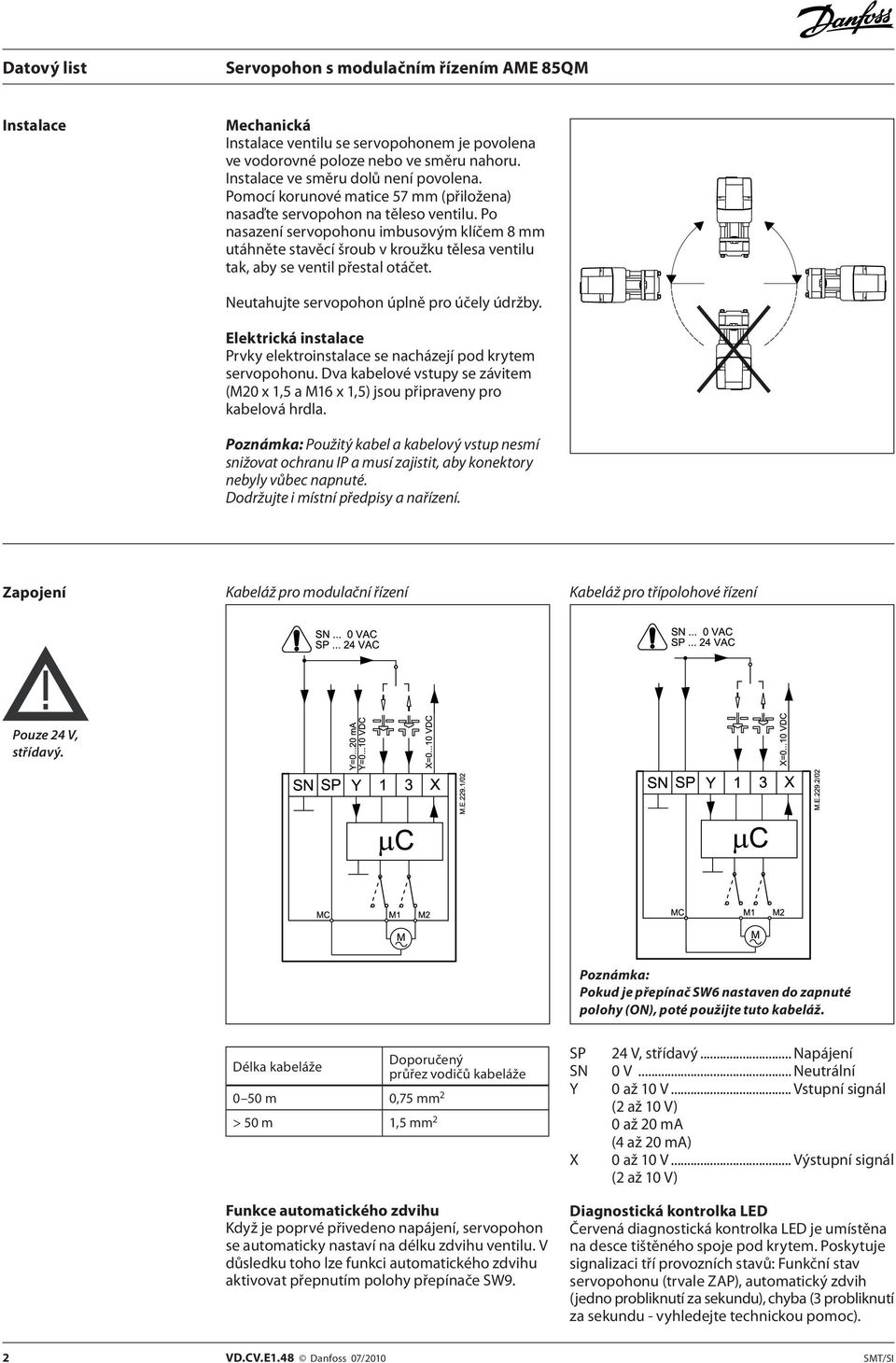 Po nasazení servopohonu imbusovým klíčem 8 mm utáhněte stavěcí šroub v kroužku tělesa ventilu tak, aby se ventil přestal otáčet. Neutahujte servopohon úplně pro účely údržby.