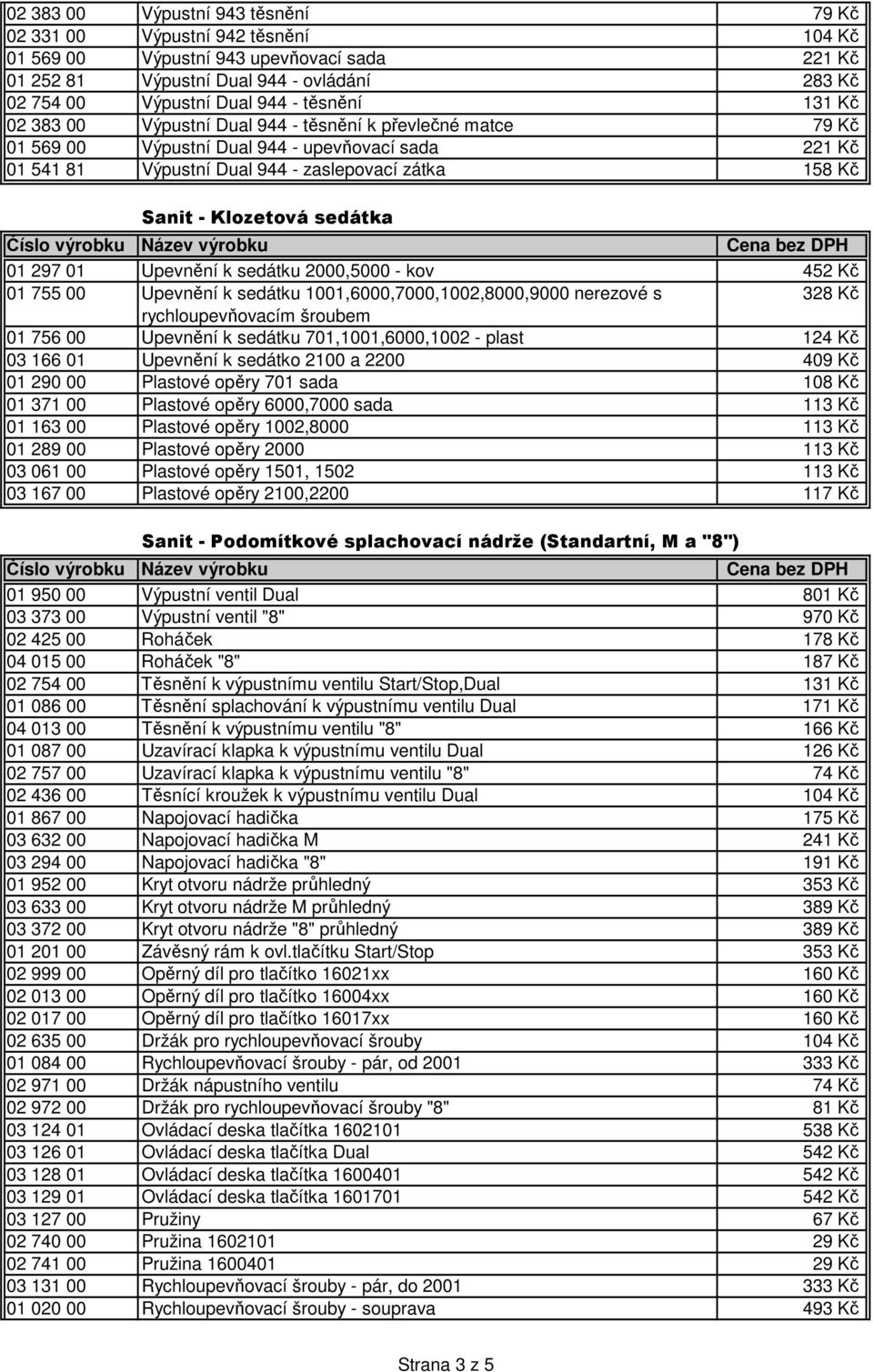 Klozetová sedátka 01 297 01 Upevnění k sedátku 2000,5000 - kov 452 Kč 01 755 00 Upevnění k sedátku 1001,6000,7000,1002,8000,9000 nerezové s 328 Kč rychloupevňovacím šroubem 01 756 00 Upevnění k