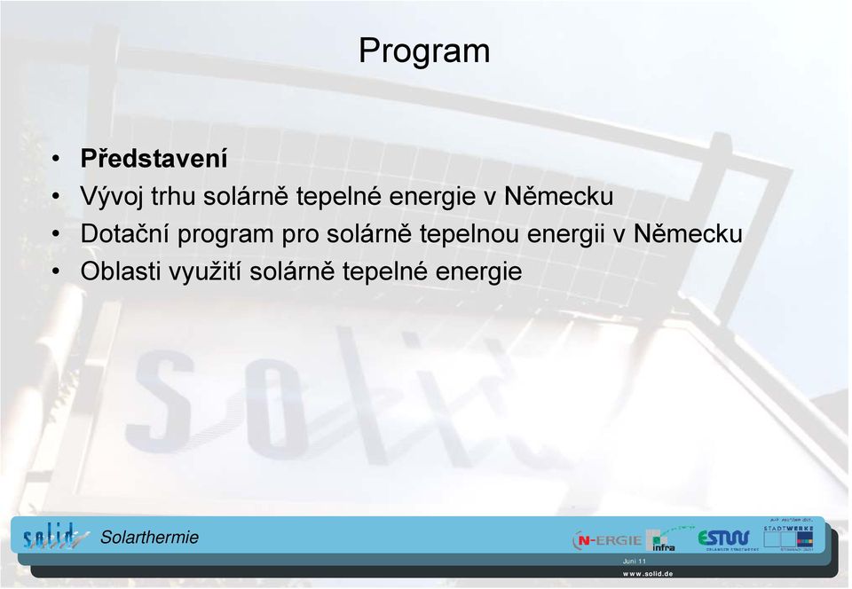 program pro solárně tepelnou energii v