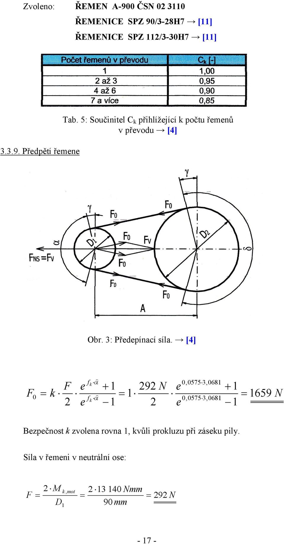 [4] f 0,0575,068 0 f 0,0575,068 e e 9 N e e 659 N Bezpečnost zvolena rovna, vůli