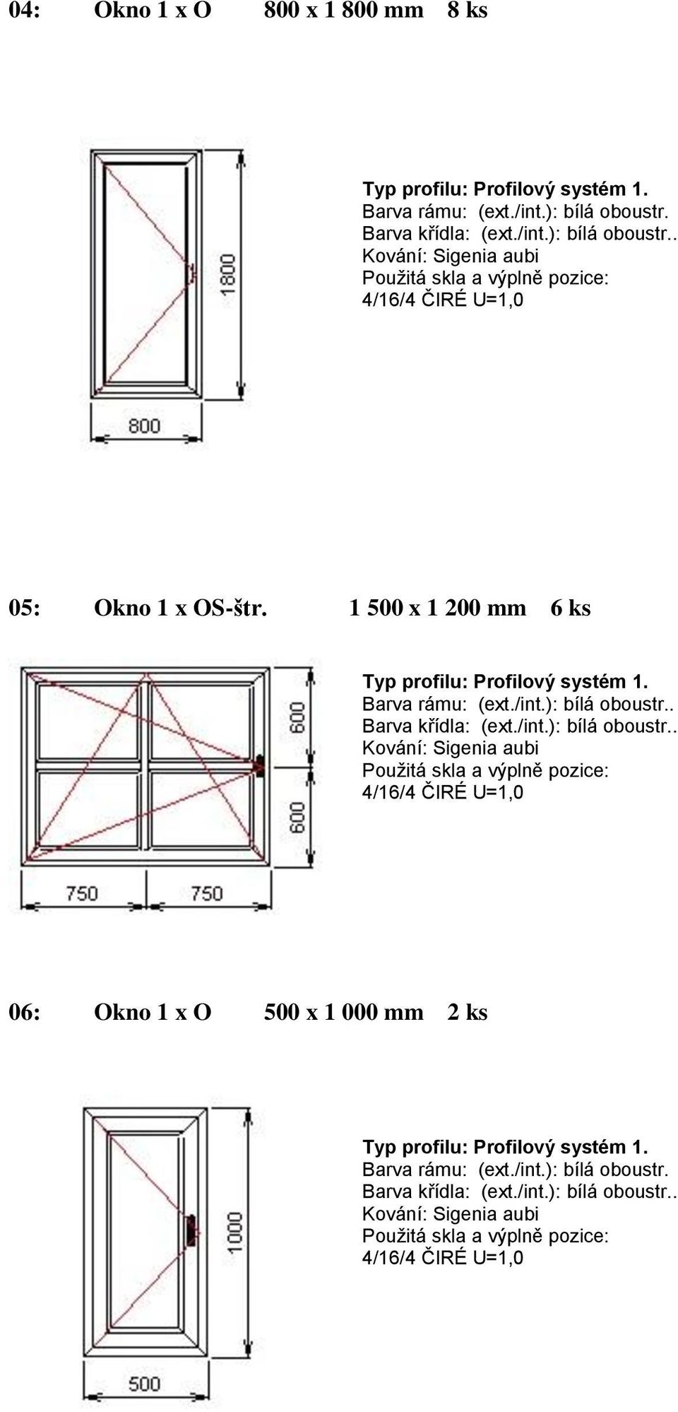 1 500 x 1 200 mm 6 ks.