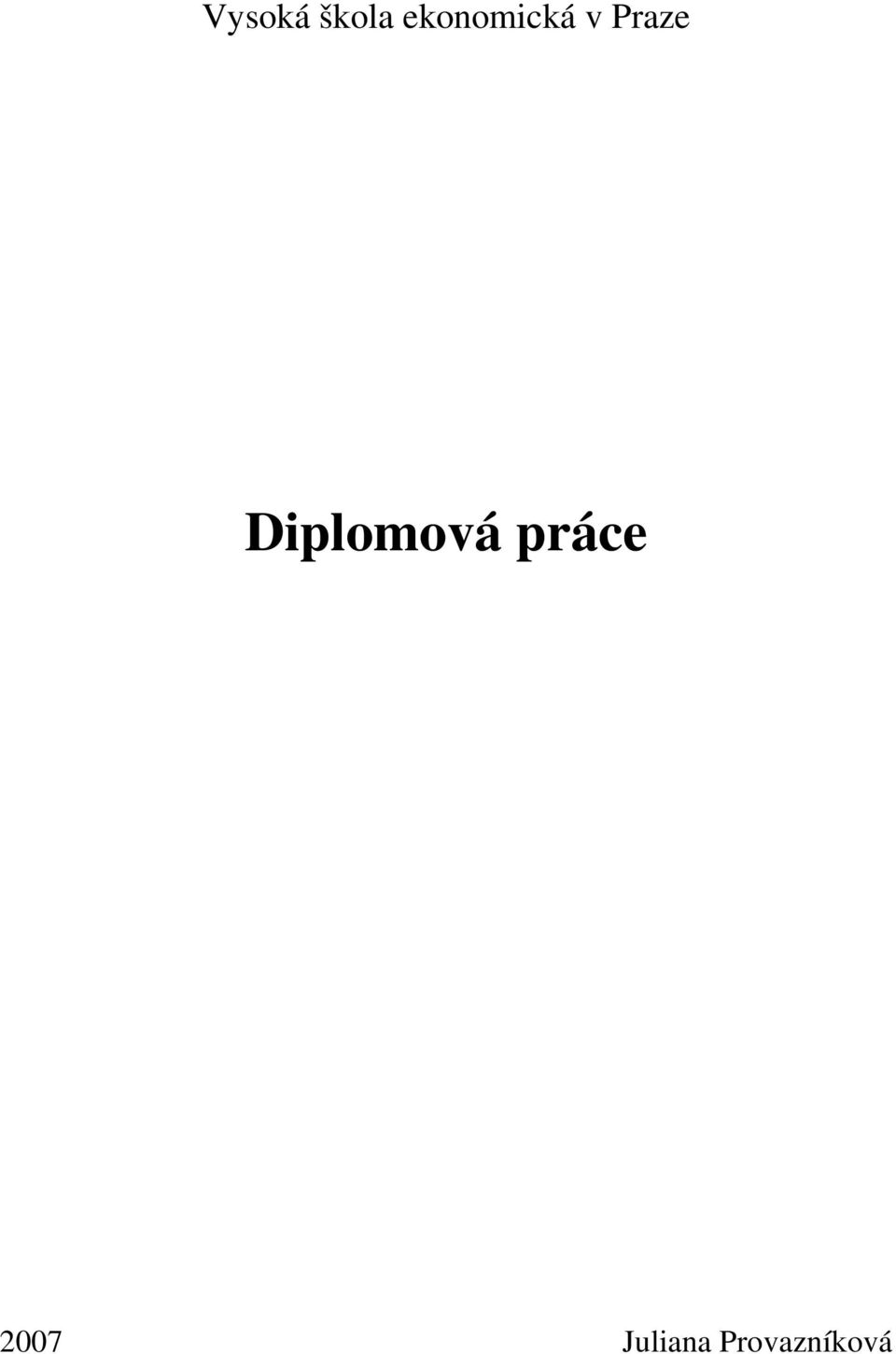 Diplomová práce