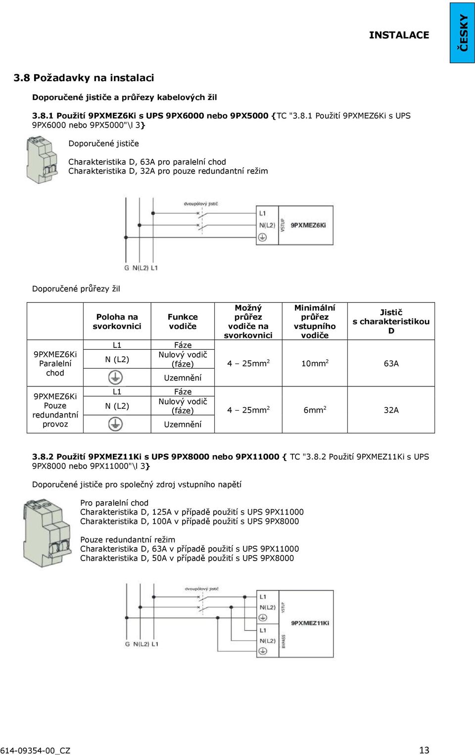 1 Použití 9PXMEZ6Ki s UPS 9PX6000 nebo 9PX5000 {TC "3.8.