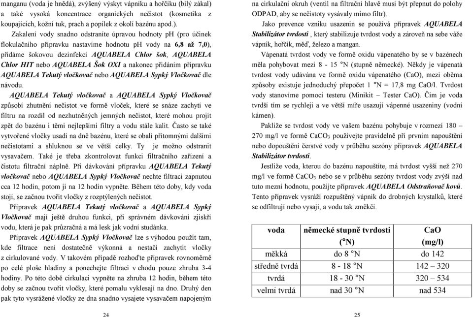 a také vysoká koncentrace organických nečistot (kosmetika z koupajících, kožní tuk, prach a popílek z okolí bazénu apod.).