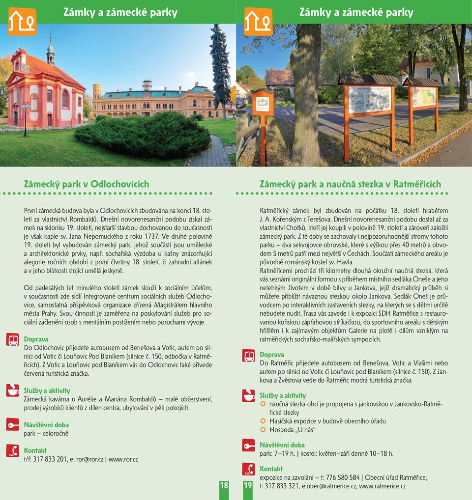 Ve druhé polovině 19. století byl vybudován zámecký park, jehož součástí jsou umělecké a architektonické prvky, např.
