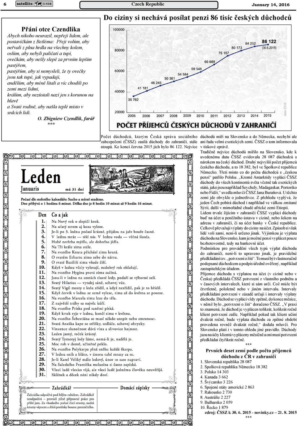 králům, aby nezůstali nazí jen s korunou na hlavě a Svaté rodině, aby našla teplé místo v srdcích lidí. O.
