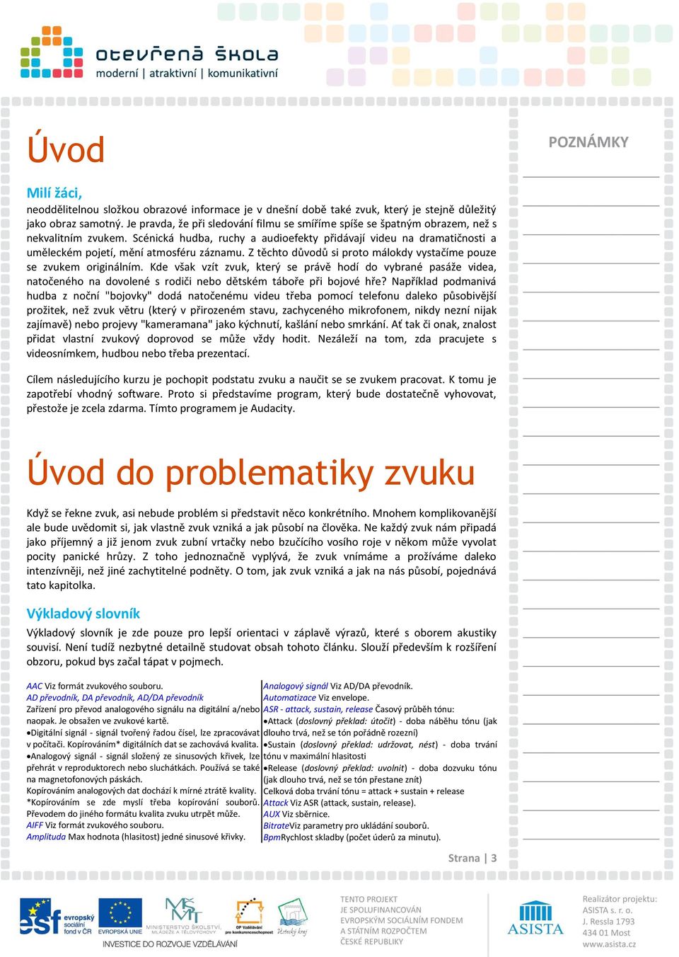 Scénická hudba, ruchy a audioefekty přidávají videu na dramatičnosti a uměleckém pojetí, mění atmosféru záznamu. Z těchto důvodů si proto málokdy vystačíme pouze se zvukem originálním.