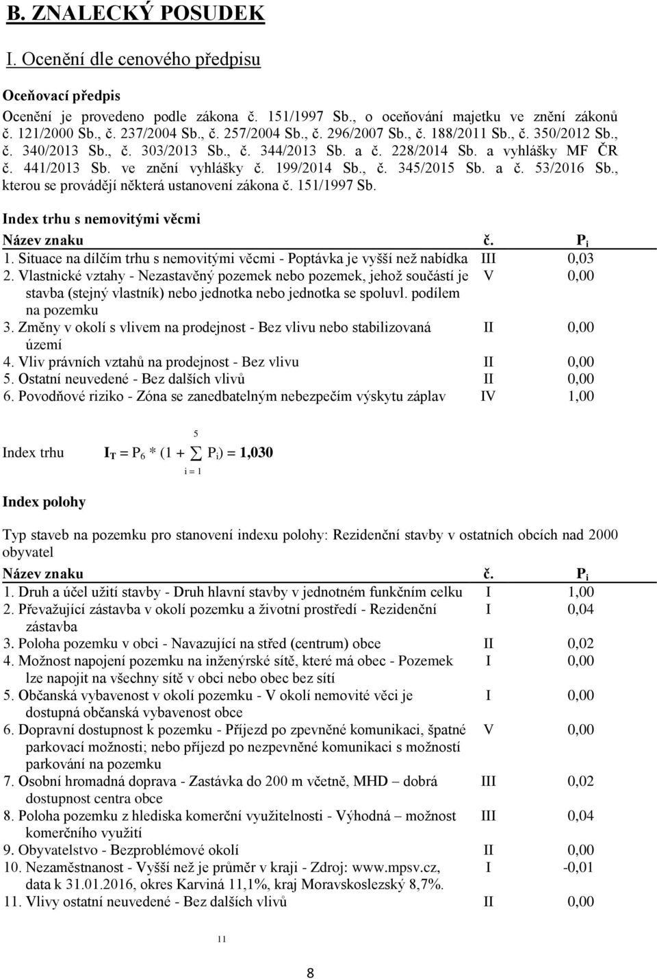 a č. 53/2016 Sb., kterou se provádějí některá ustanovení zákona č. 151/1997 Sb. Index trhu s nemovitými věcmi Název znaku č. P i 1.