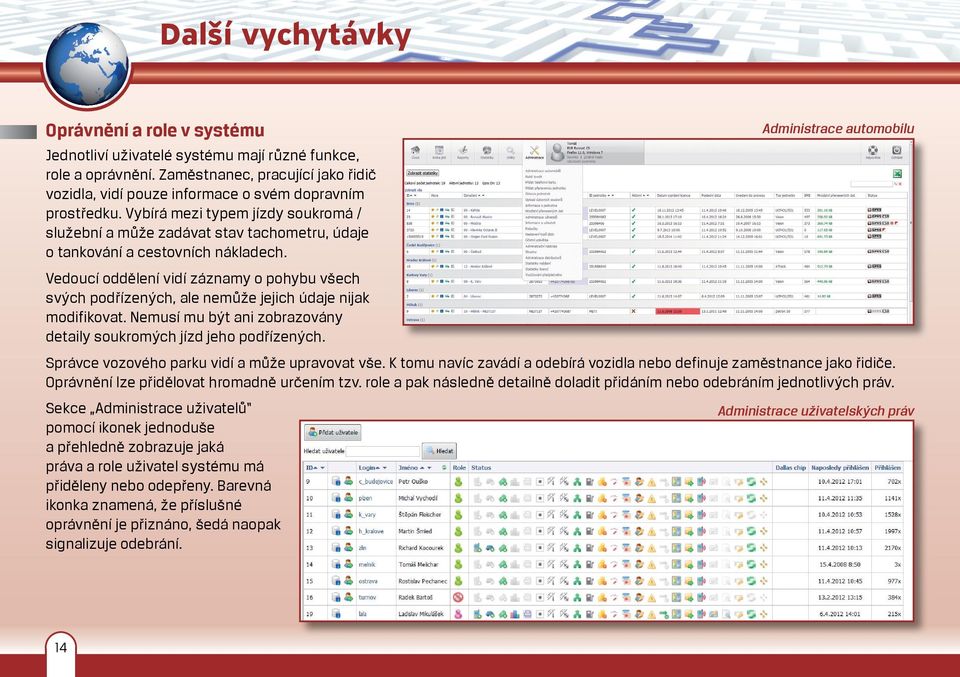 Vybírá mezi typem jízdy soukromá / služební a může zadávat stav tachometru, údaje o tankování a cestovních nákladech.