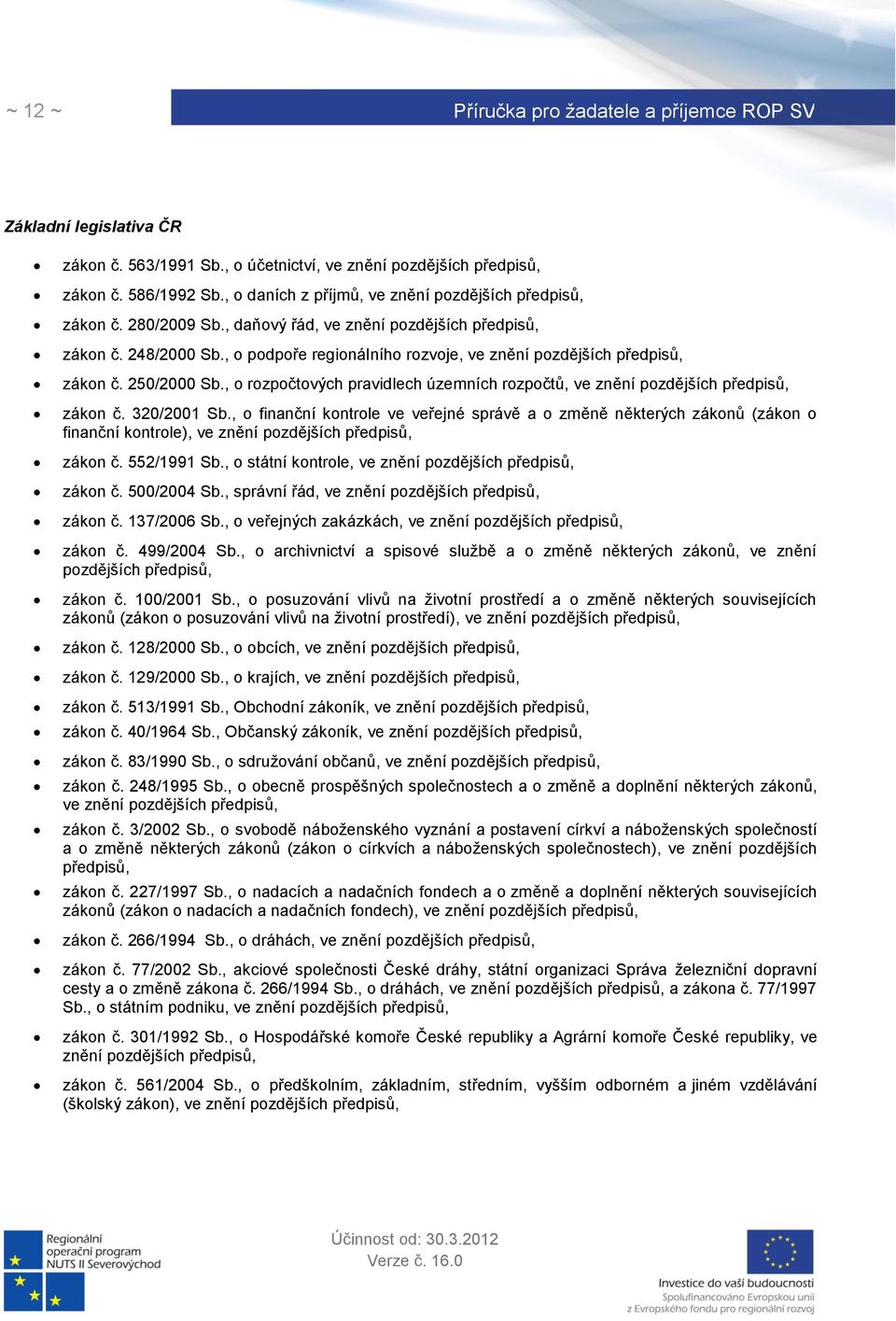 , o rozpočtových pravidlech územních rozpočtů, ve znění pozdějších předpisů, zákon č. 320/2001 Sb.