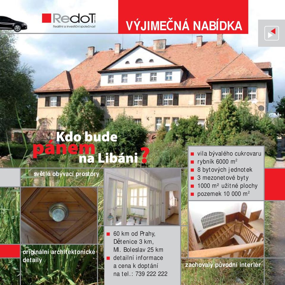 pozemek 10 000 m 2 originální architektonické detaily 60 km od Prahy, Dětenice 3 km, Ml.
