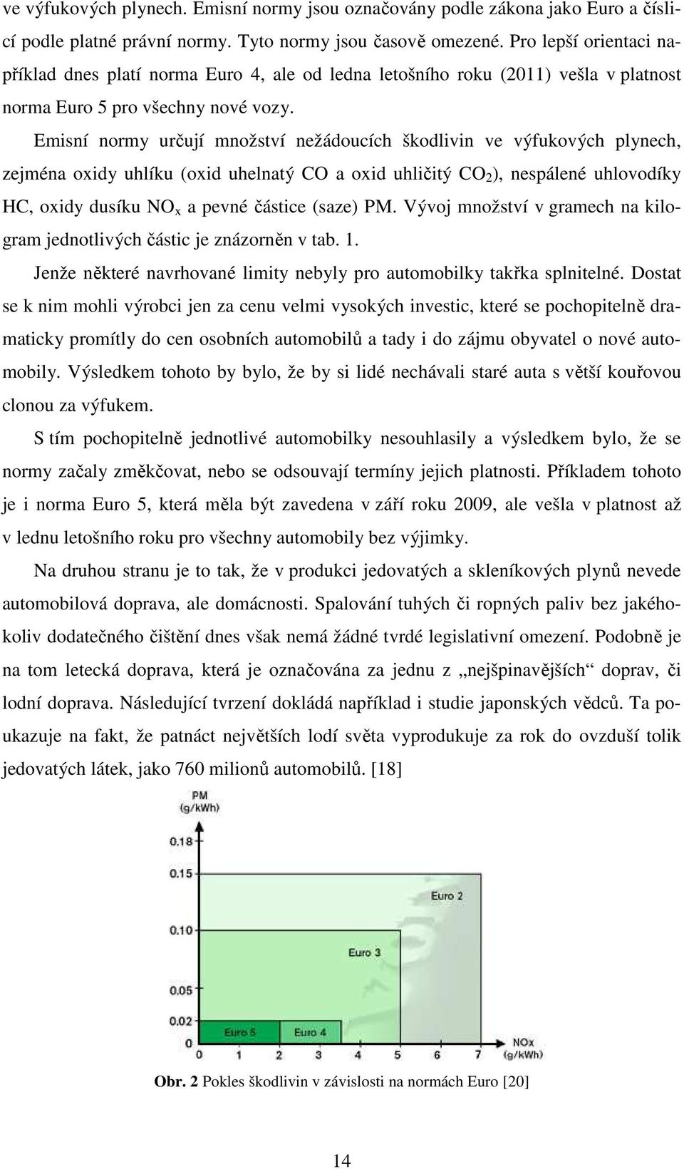 Emisní normy určují množství nežádoucích škodlivin ve výfukových plynech, zejména oxidy uhlíku (oxid uhelnatý CO a oxid uhličitý CO 2 ), nespálené uhlovodíky HC, oxidy dusíku NO x a pevné částice