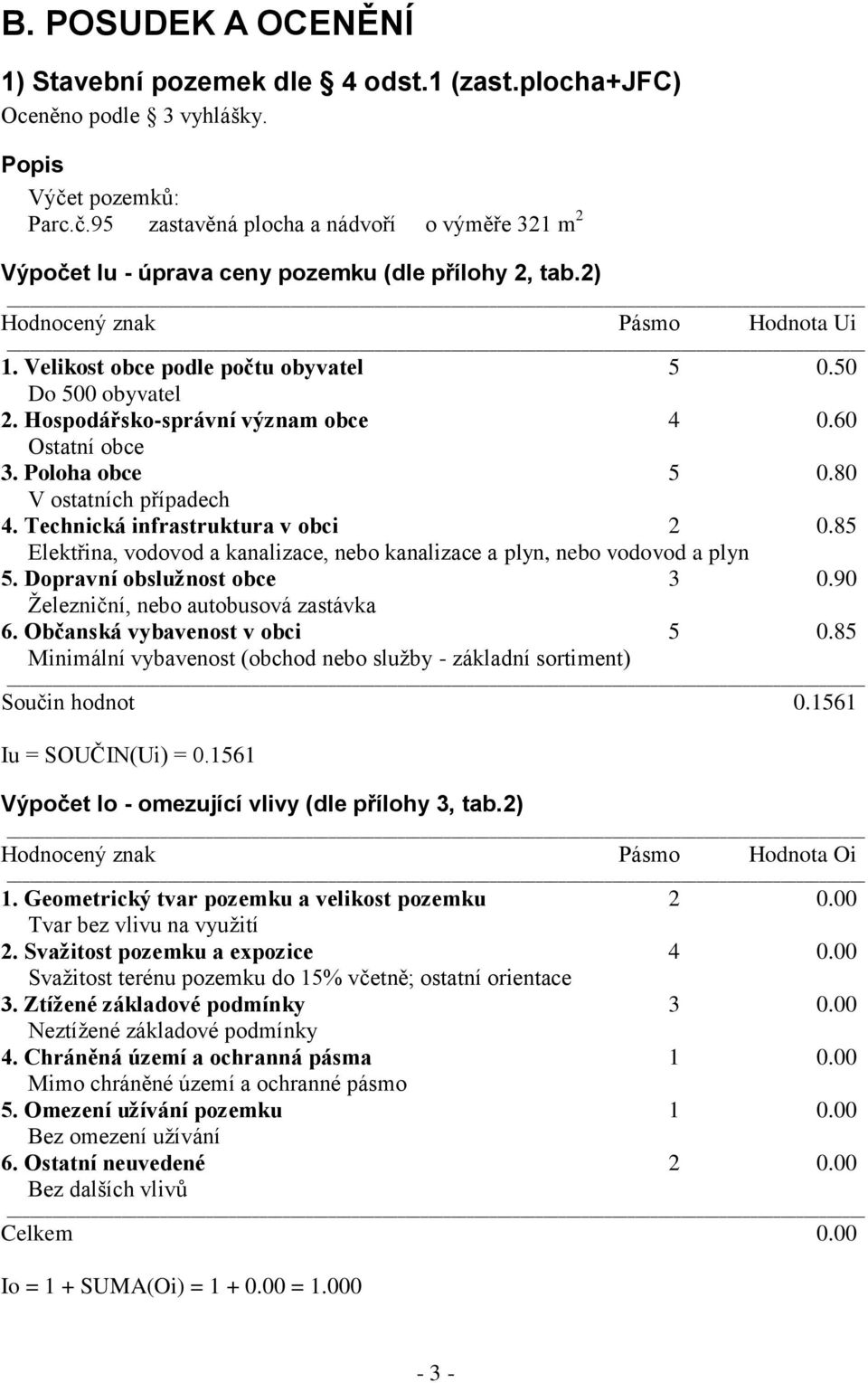 50 Do 500 obyvatel 2. Hospodářsko-správní význam obce 4 0.60 Ostatní obce 3. Poloha obce 5 0.80 V ostatních případech 4. Technická infrastruktura v obci 2 0.