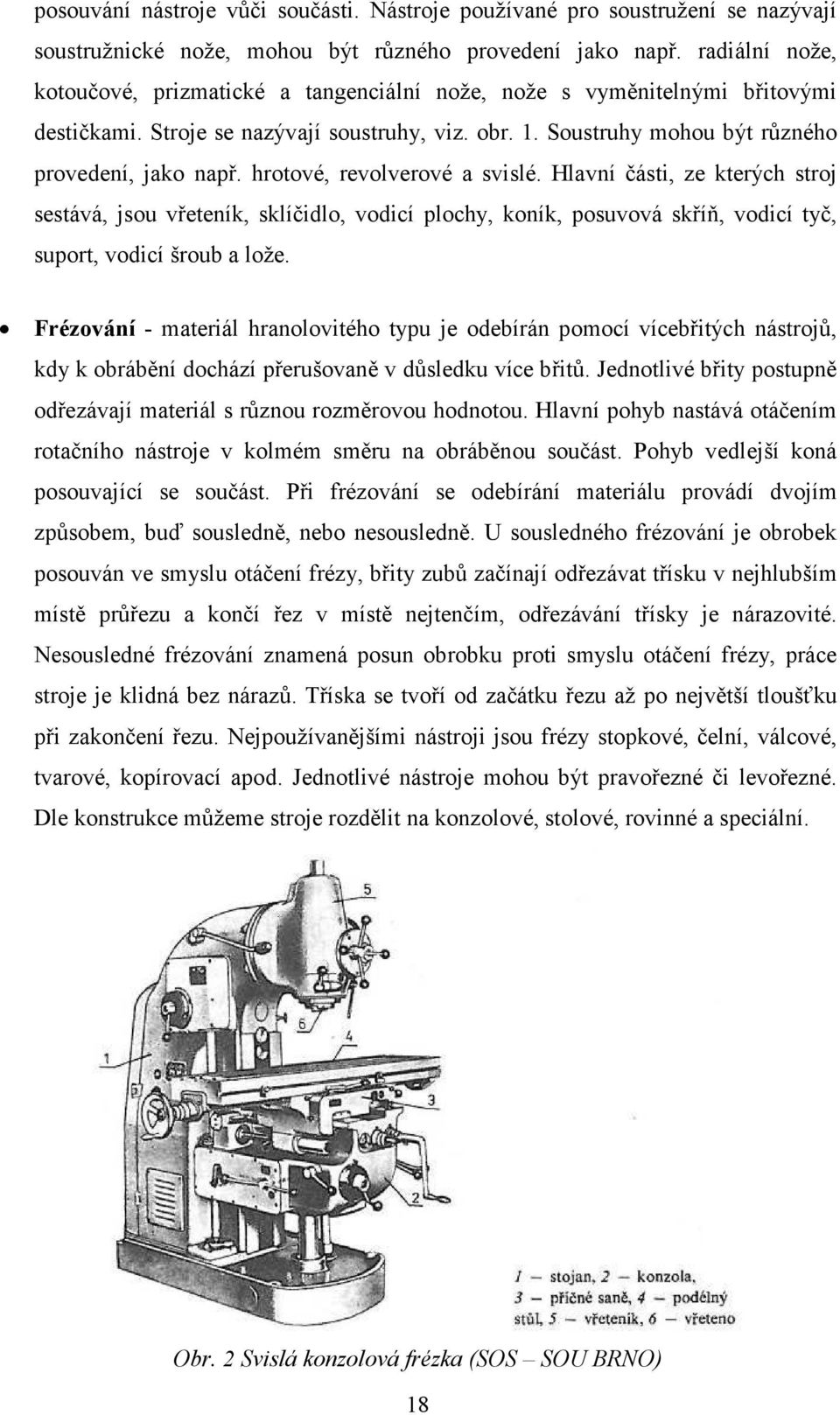 hrotové, revolverové a svislé. Hlavní části, ze kterých stroj sestává, jsou vřeteník, sklíčidlo, vodicí plochy, koník, posuvová skříň, vodicí tyč, suport, vodicí šroub a lože.