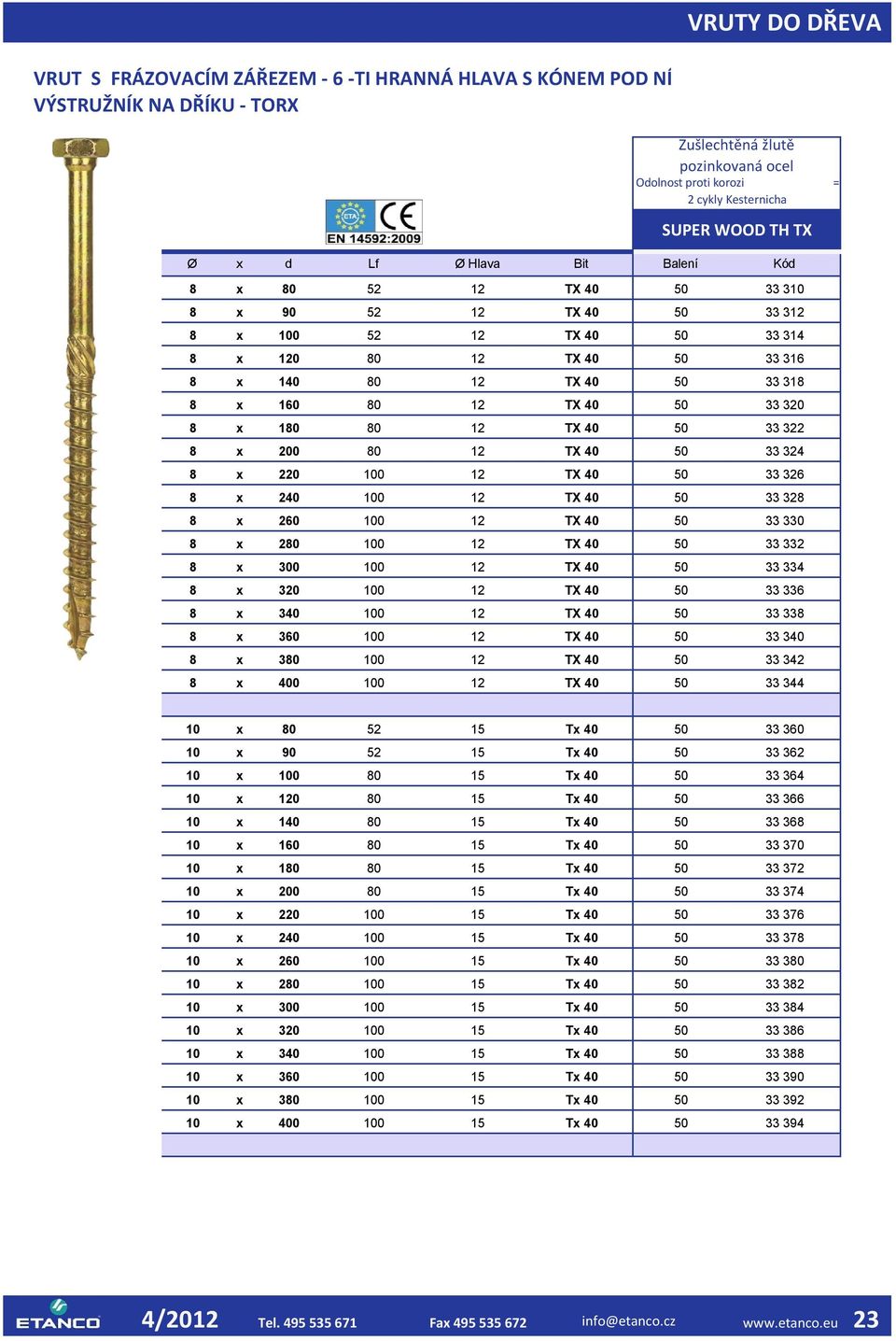 40 50 33 322 8 x 200 80 12 TX 40 50 33 324 8 x 220 100 12 TX 40 50 33 326 8 x 240 100 12 TX 40 50 33 328 8 x 260 100 12 TX 40 50 33 330 8 x 280 100 12 TX 40 50 33 332 8 x 300 100 12 TX 40 50 33 334 8