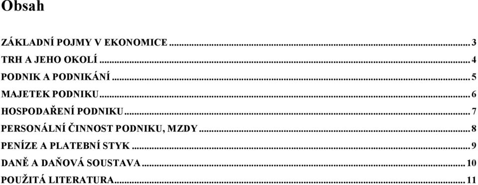 .. 6 HOSPODAŘENÍ PODNIKU... 7 PERSONÁLNÍ ČINNOST PODNIKU, MZDY.