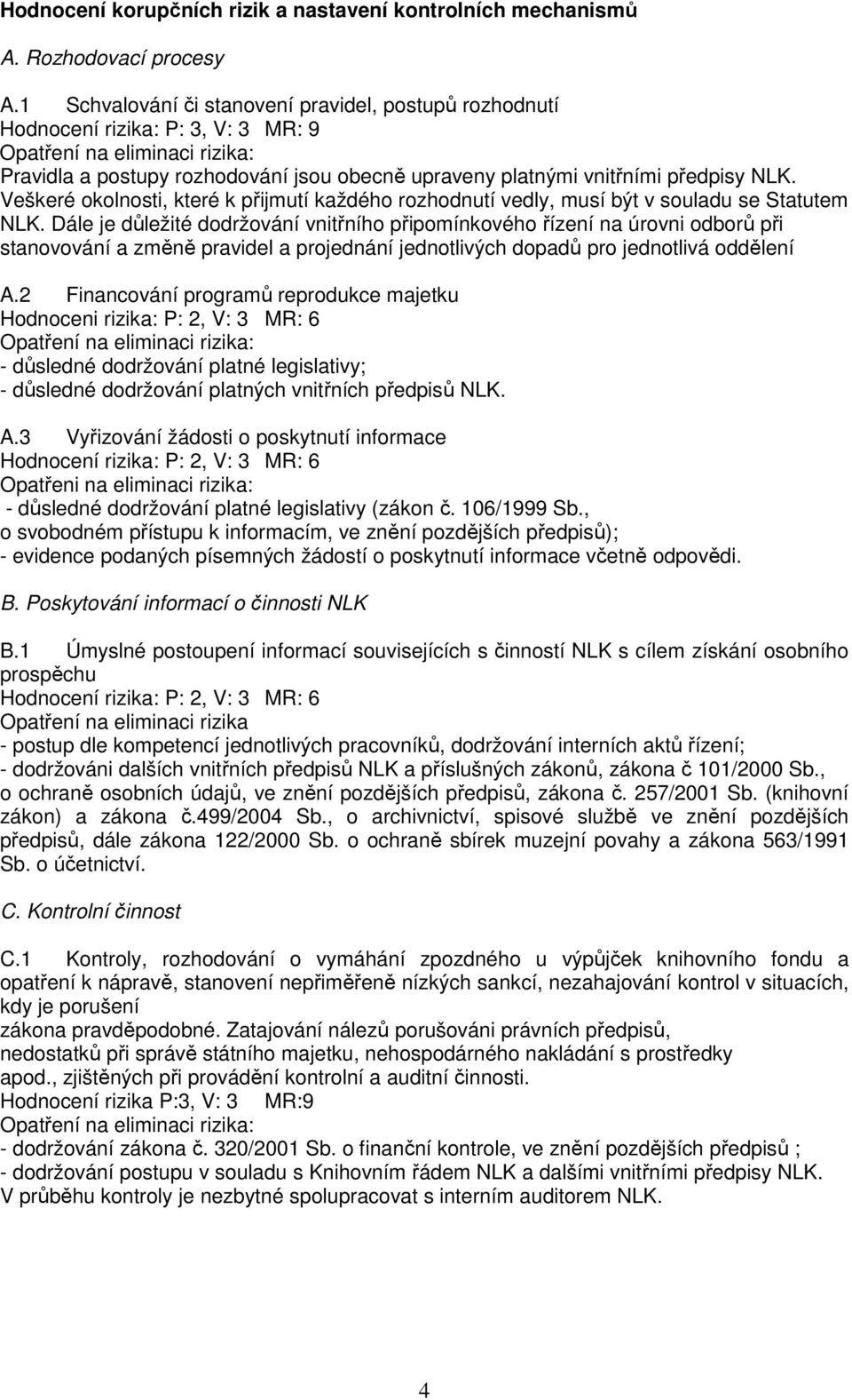 Veškeré okolnosti, které k přijmutí každého rozhodnutí vedly, musí být v souladu se Statutem NLK.