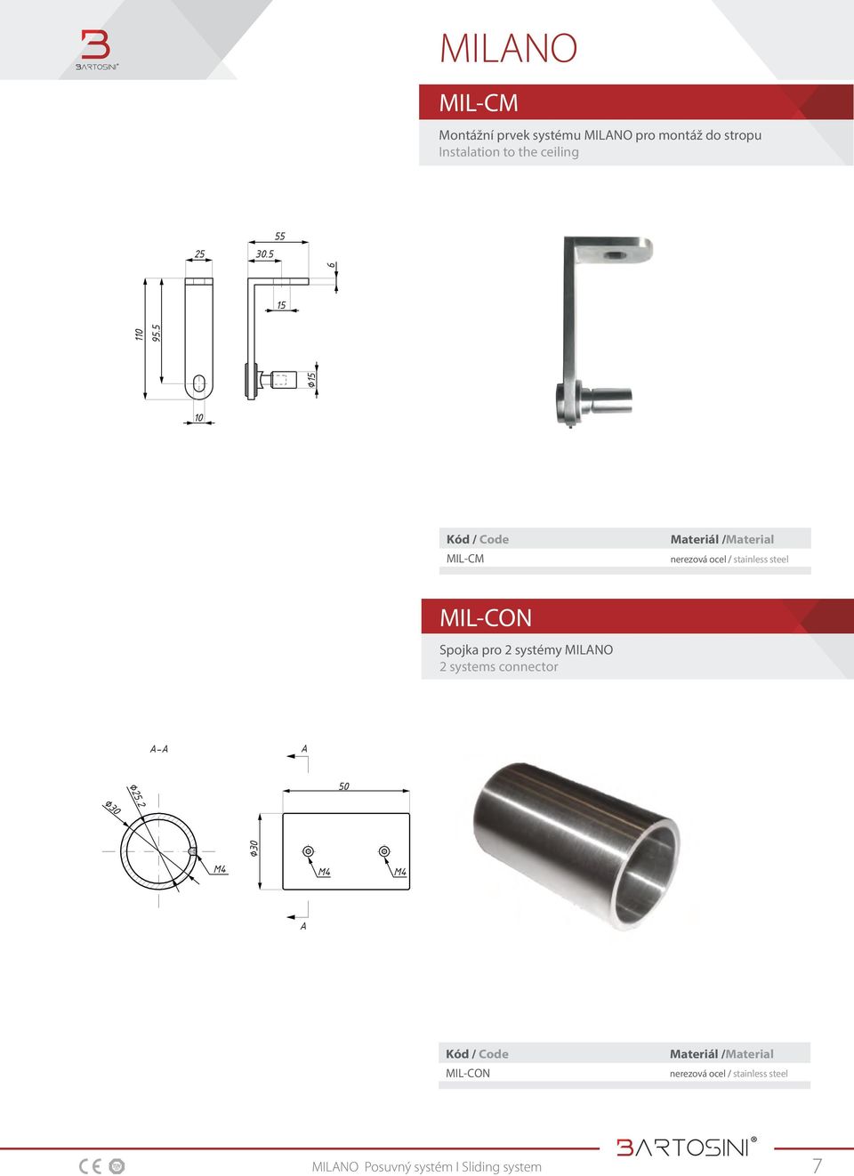 5 6 5 0 MIL-CM Materiál /Material MIL-CON Spojka pro 2