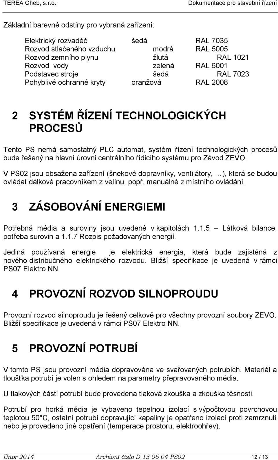 hlavní úrovni centrálního řídicího systému pro Závod ZEVO. V PS02 jsou obsažena zařízení (šnekové dopravníky, ventilátory, ), která se budou ovládat dálkově pracovníkem z velínu, popř.