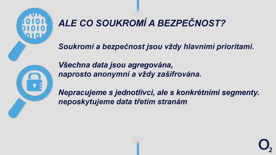 Všechna data jsou agregována, naprosto anonymní a vždy