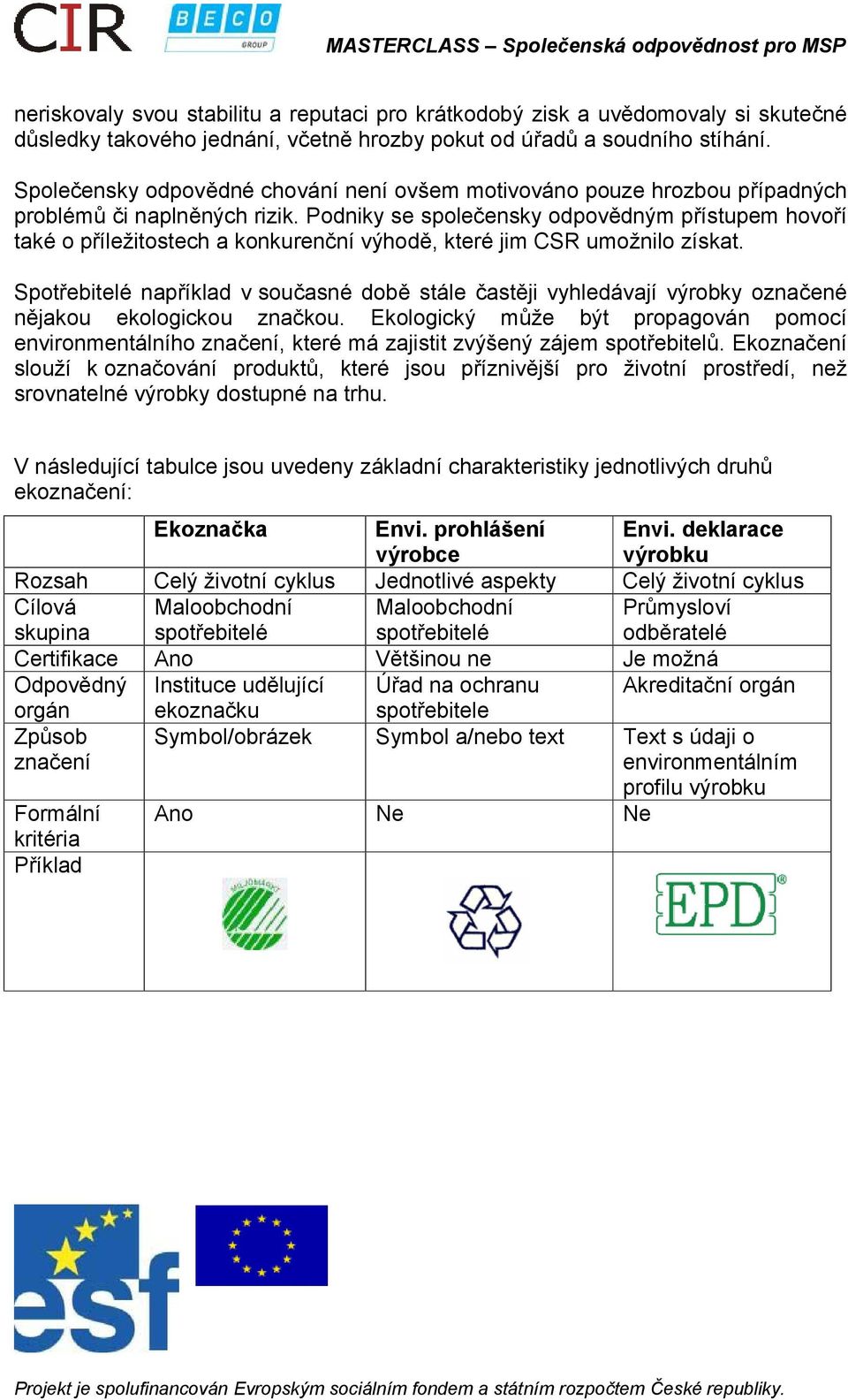 Podniky se společensky odpovědným přístupem hovoří také o příležitostech a konkurenční výhodě, které jim CSR umožnilo získat.