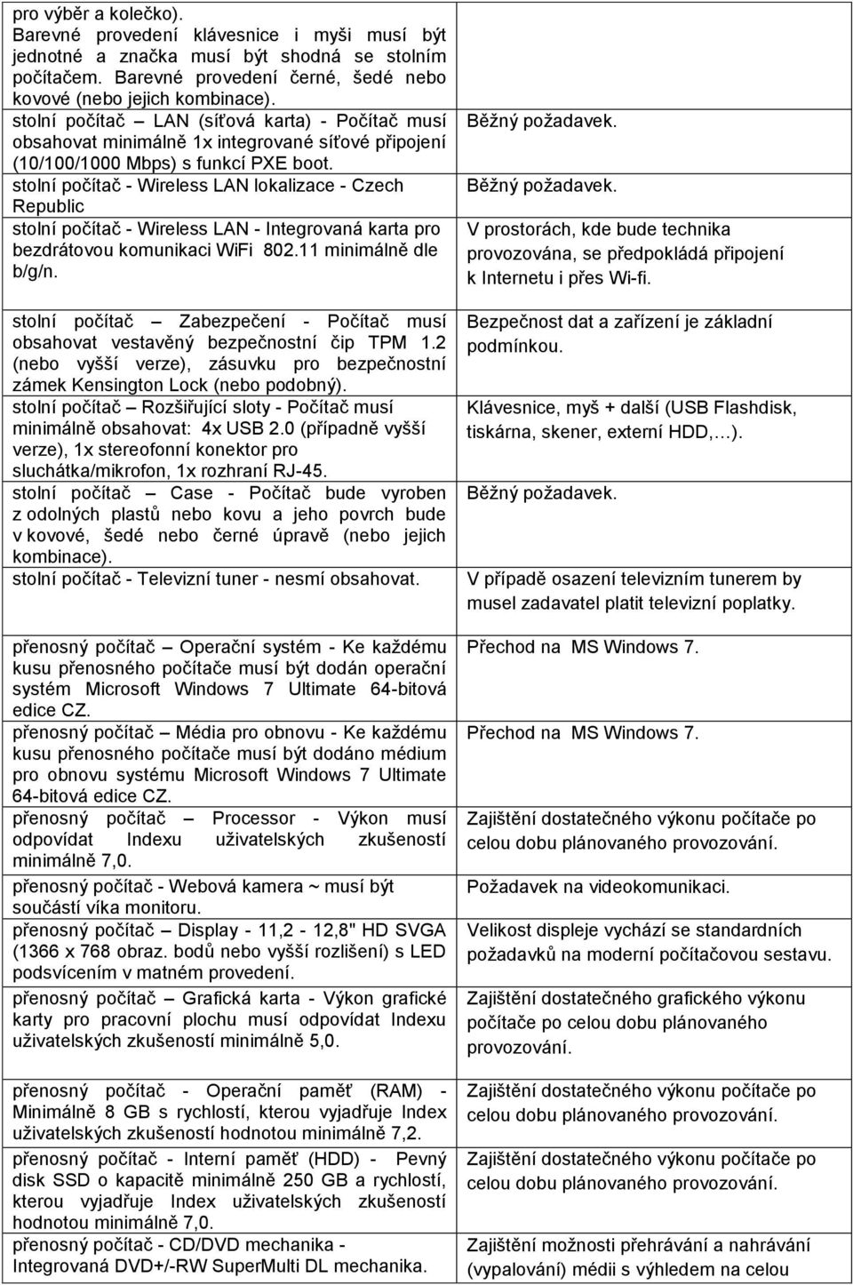 stolní počítač - Wireless LAN lokalizace - Czech Republic stolní počítač - Wireless LAN - Integrovaná karta pro bezdrátovou komunikaci WiFi 802.11 minimálně dle b/g/n.