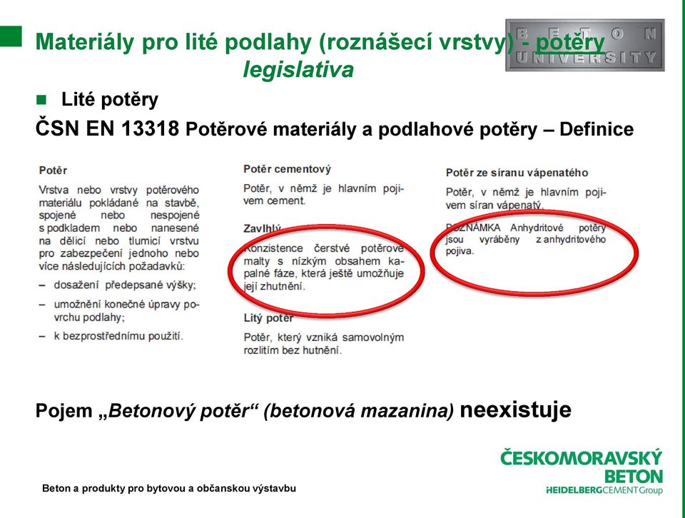 Potěrové materiály a podlahové potěry Definice