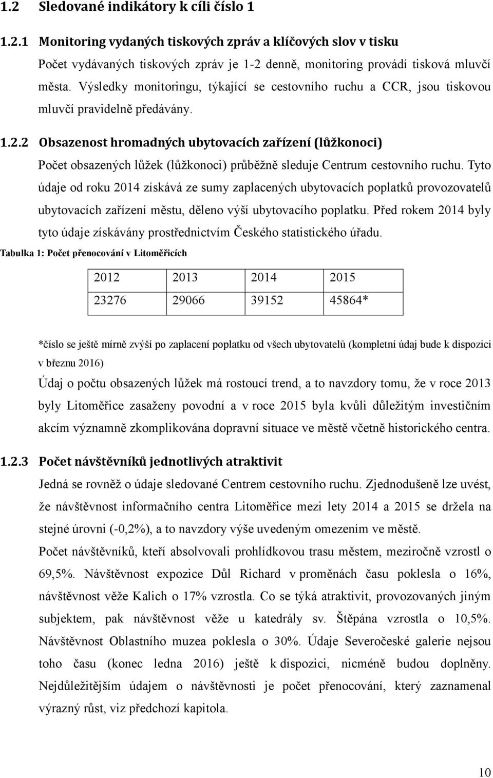 2 Obsazenost hromadných ubytovacích zařízení (lůžkonoci) Počet obsazených lůžek (lůžkonoci) průběžně sleduje Centrum cestovního ruchu.
