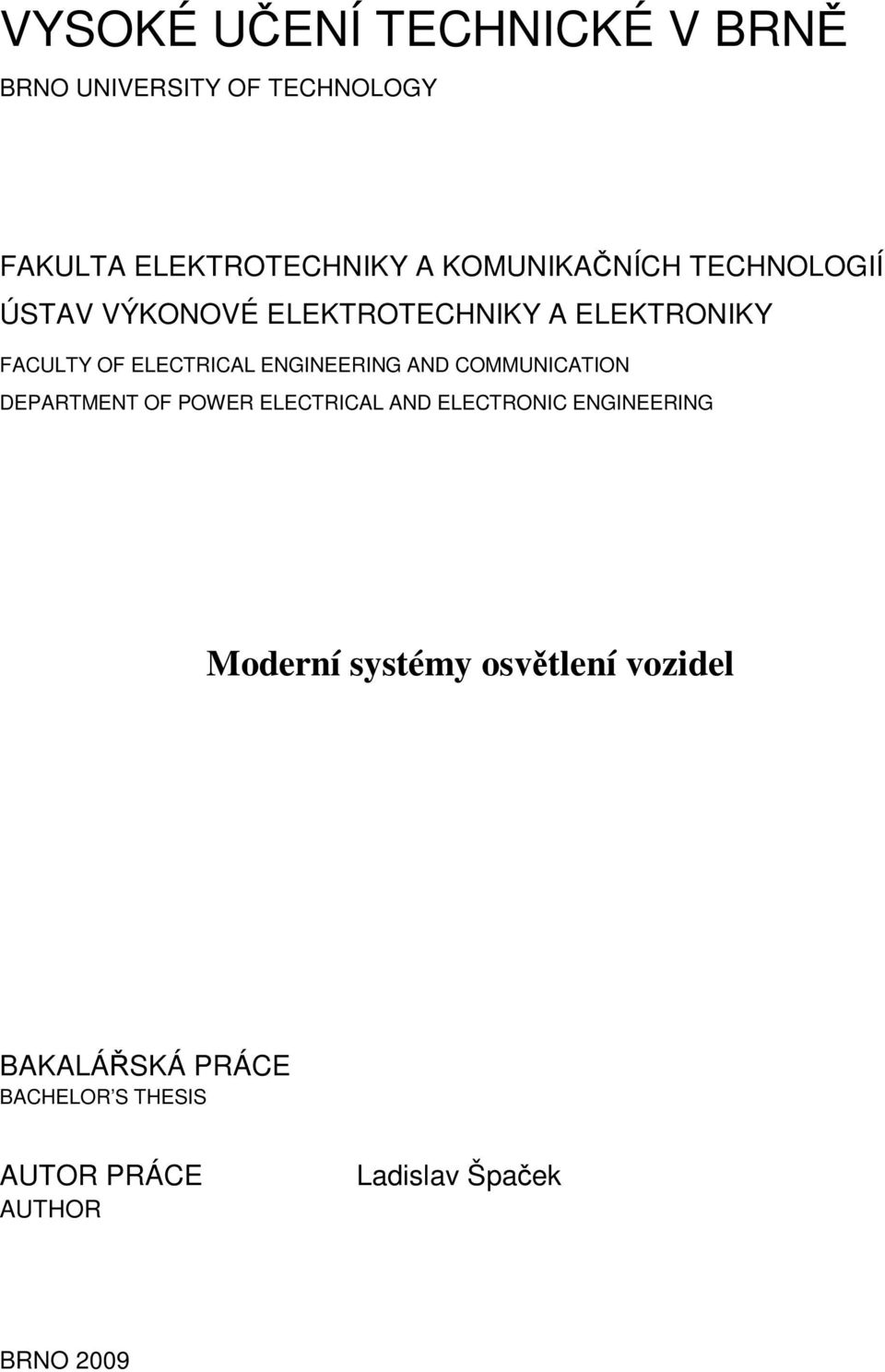 ENGINEERING AND COMMUNICATION DEPARTMENT OF POWER ELECTRICAL AND ELECTRONIC ENGINEERING