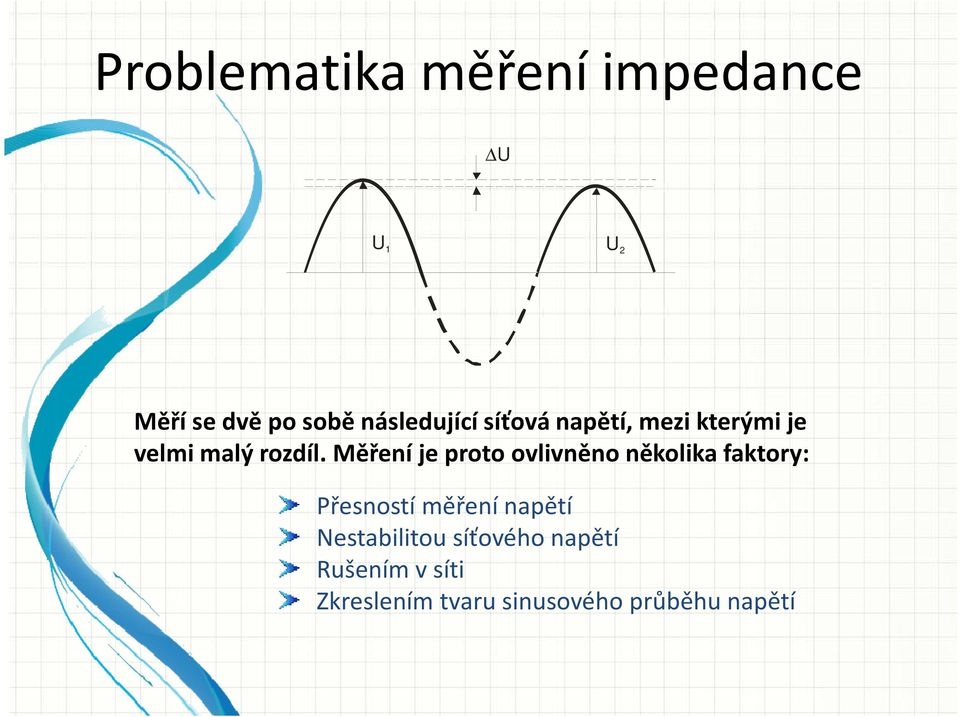 Měření je proto ovlivněno několika faktory: Přesností měření napětí