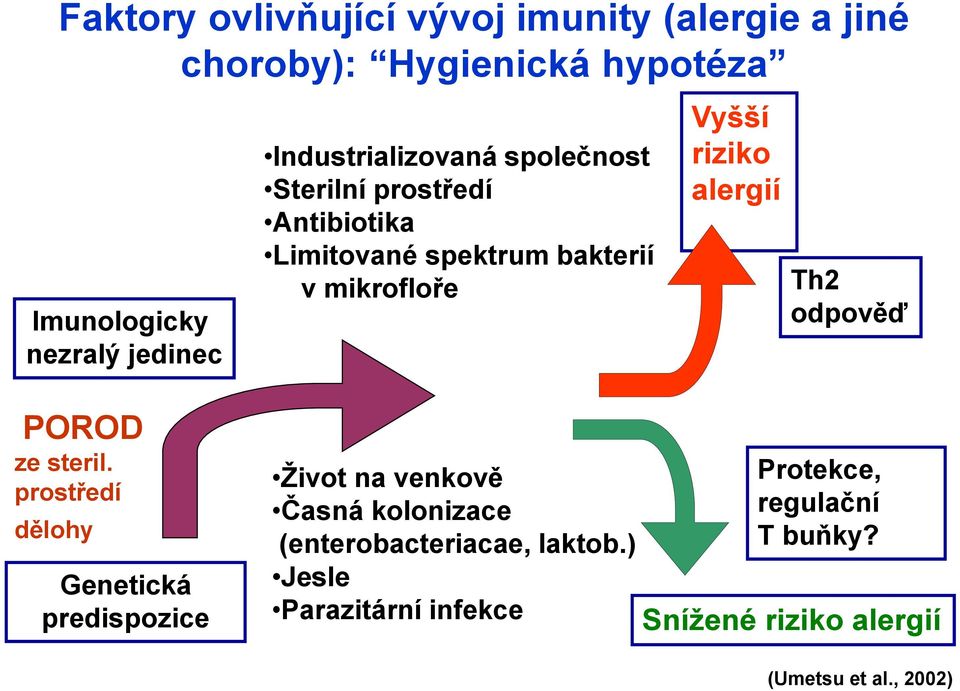 alergií Th2 odpověď POROD ze steril.