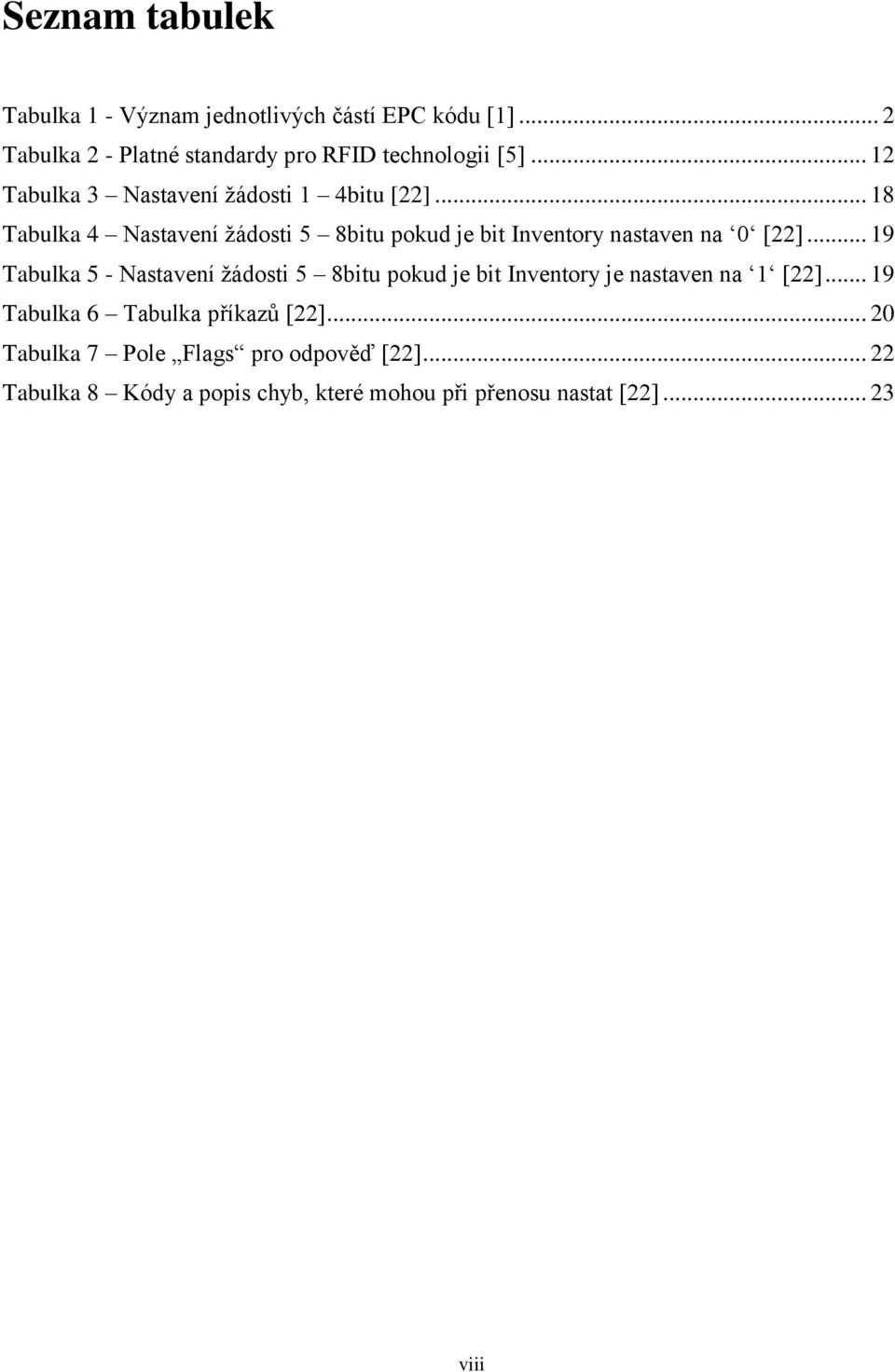 .. 18 Tabulka 4 Nastavení žádosti 5 8bitu pokud je bit Inventory nastaven na 0 [22].